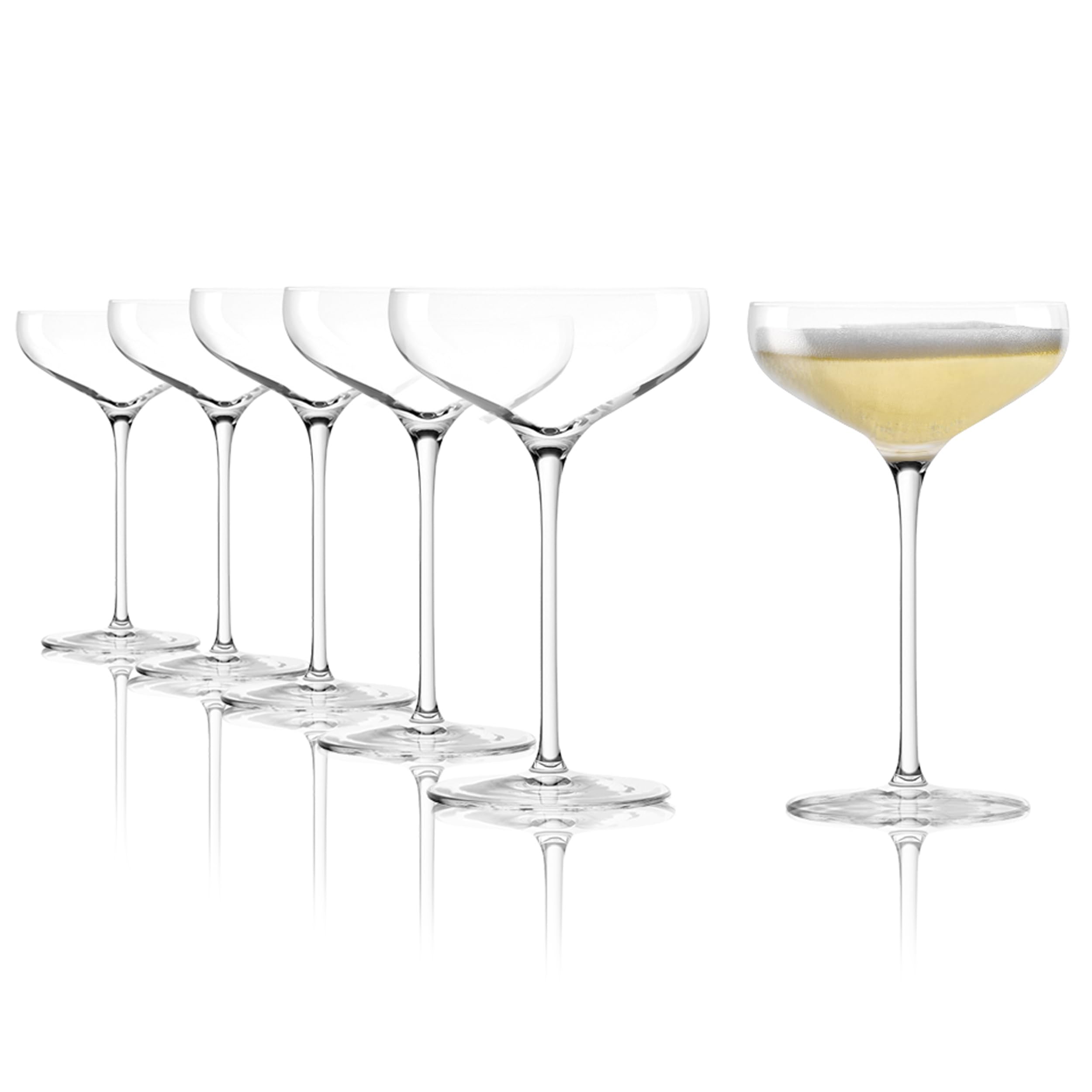 Stölzle Lausitz Champagnerschale SWING 6er-Set 300ml – Champagner Gläser, Coupette Kristallglas, Made in Germany