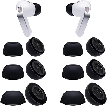 Klowcok Replacement Silicone Eartips for Samsung Galaxy Buds4 Pro 2026, Earbud Tips Compatible with Samsung Galaxy Buds3 Pro Not for Buds3 FE, 6 Pairs S/M/L Black