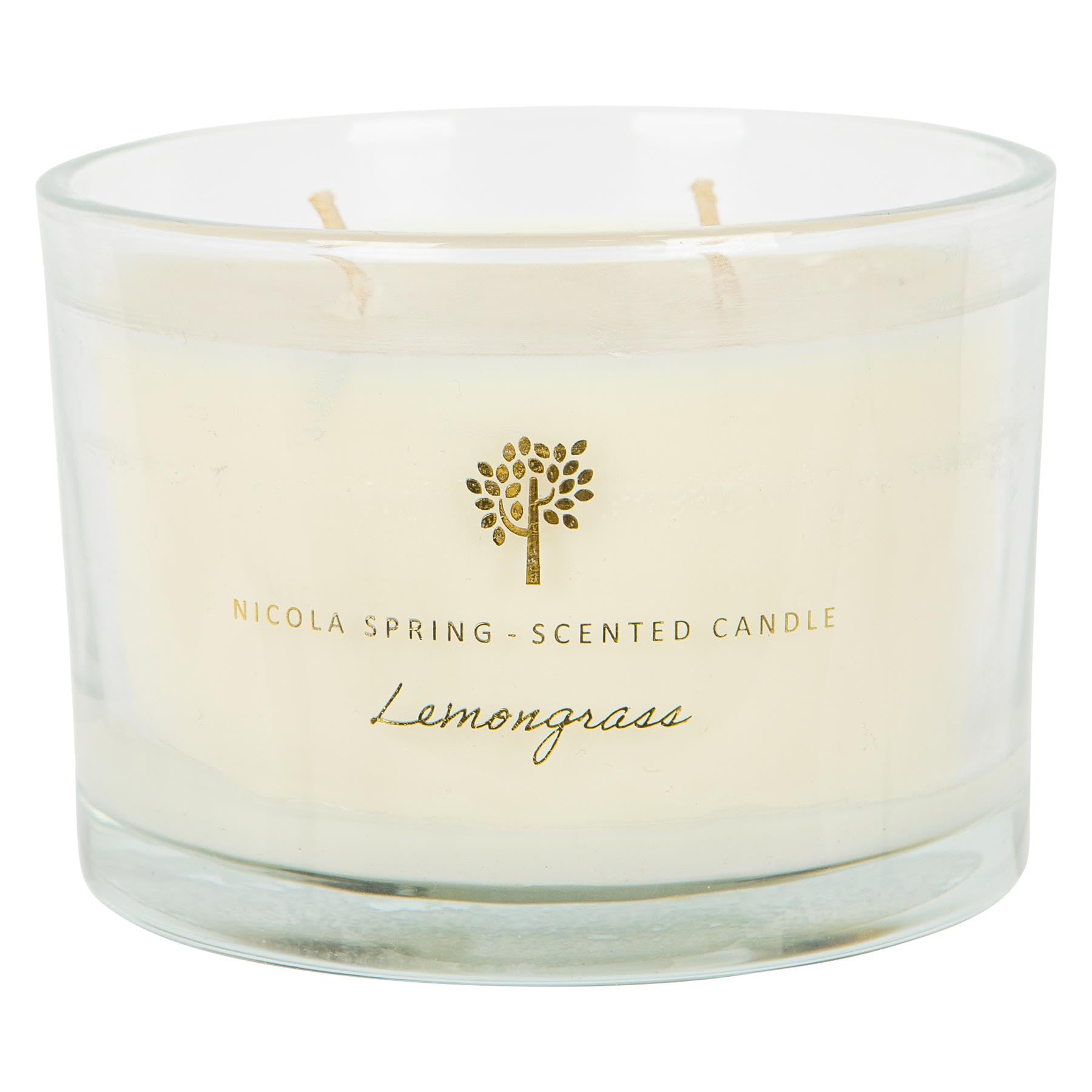 Nicola Spring Lemongrass Scented Candle - 350G - 38 Hour Burning Time Natural Soy Wax Double Wick Candles Relaxing Fragrance Aromatherapy Gift Set