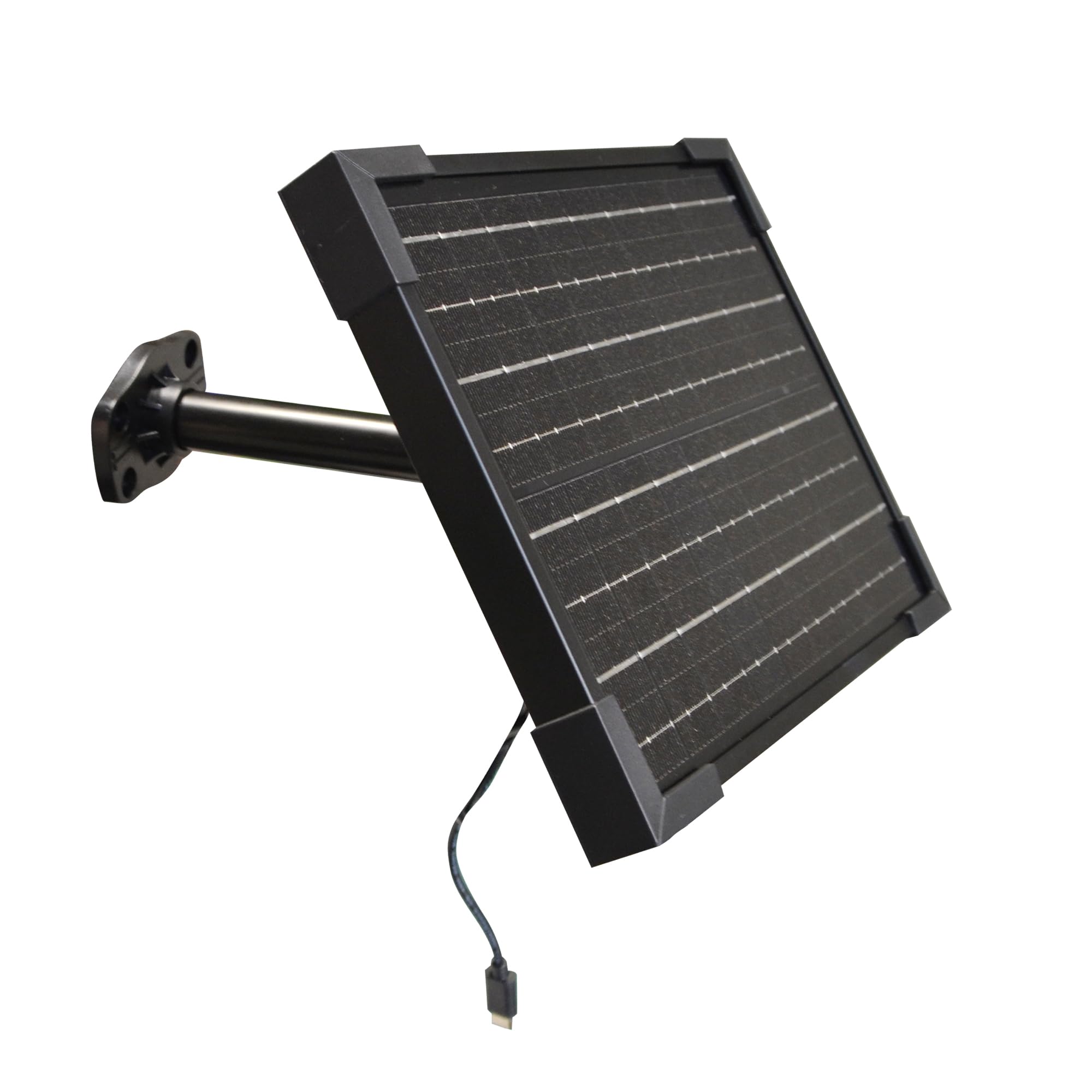 Jardibric - Panneau Solaire USB C avec Câble 2 m - Fixation Murale et Piquet - Chargeur Solaire Extérieur