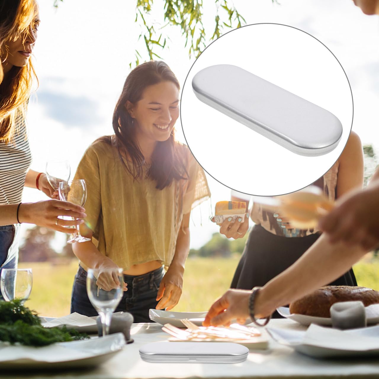 Metal Cutlery Box Travel Tableware Box Portable Silverware Storage Case Chopsticks Spoon Fork Utensils Storage