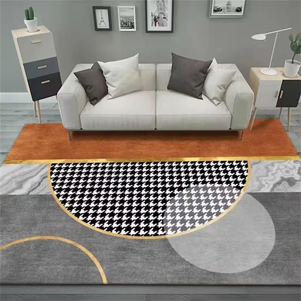 Tapis moderne salon orange pour réveiller votre décoration