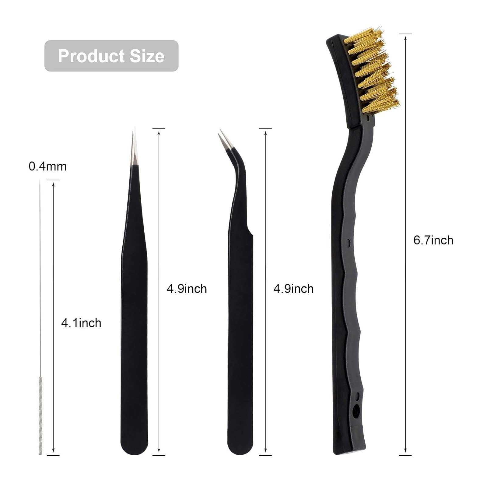 Kit de nettoyage buse d'imprimante 3D, 13 outils d'impression, aiguilles et pincettes 0.4mm avec brosse en fil cuivre