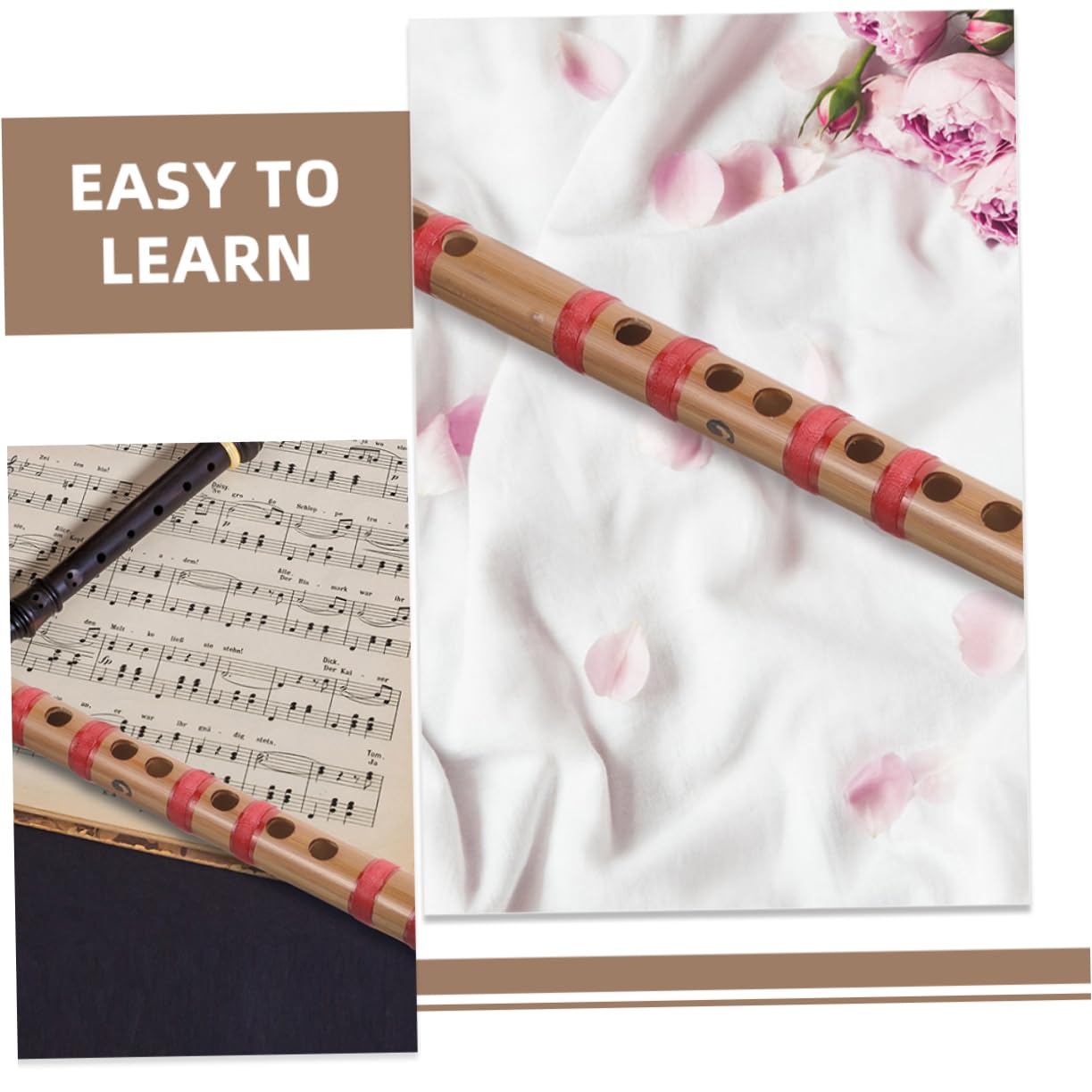 Milisten Flöte aus Bambus, Anfänger, chinesisches Instrument, traditionelle chinesische Flöte, japanische Flöte, chinesische Flöte, aus Bambus, für Anfänger, Flöte, Anfänger, Dizi-Flöte