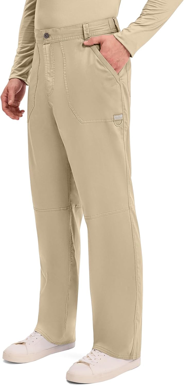 Cherokee Mens Scrub Pants with Cargo Pockets, Two-Way Stretch Modern fit Button Closure with Inside Drawstring Pants - WW140 - Image 3