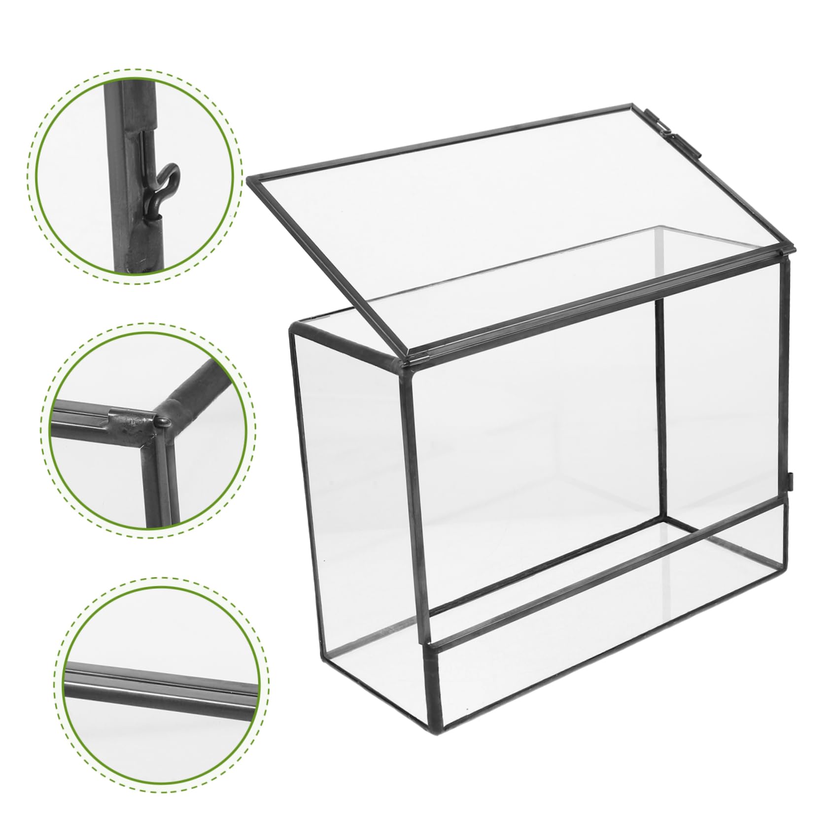Abaodam Ökologische Mikrolandschaft Glas Terrarium Metallhalterung Für Tischpflanzen Moos Terrarium Für Wohnzimmer Schlafzimmer Badezimmer 145x80x195mm Transparent