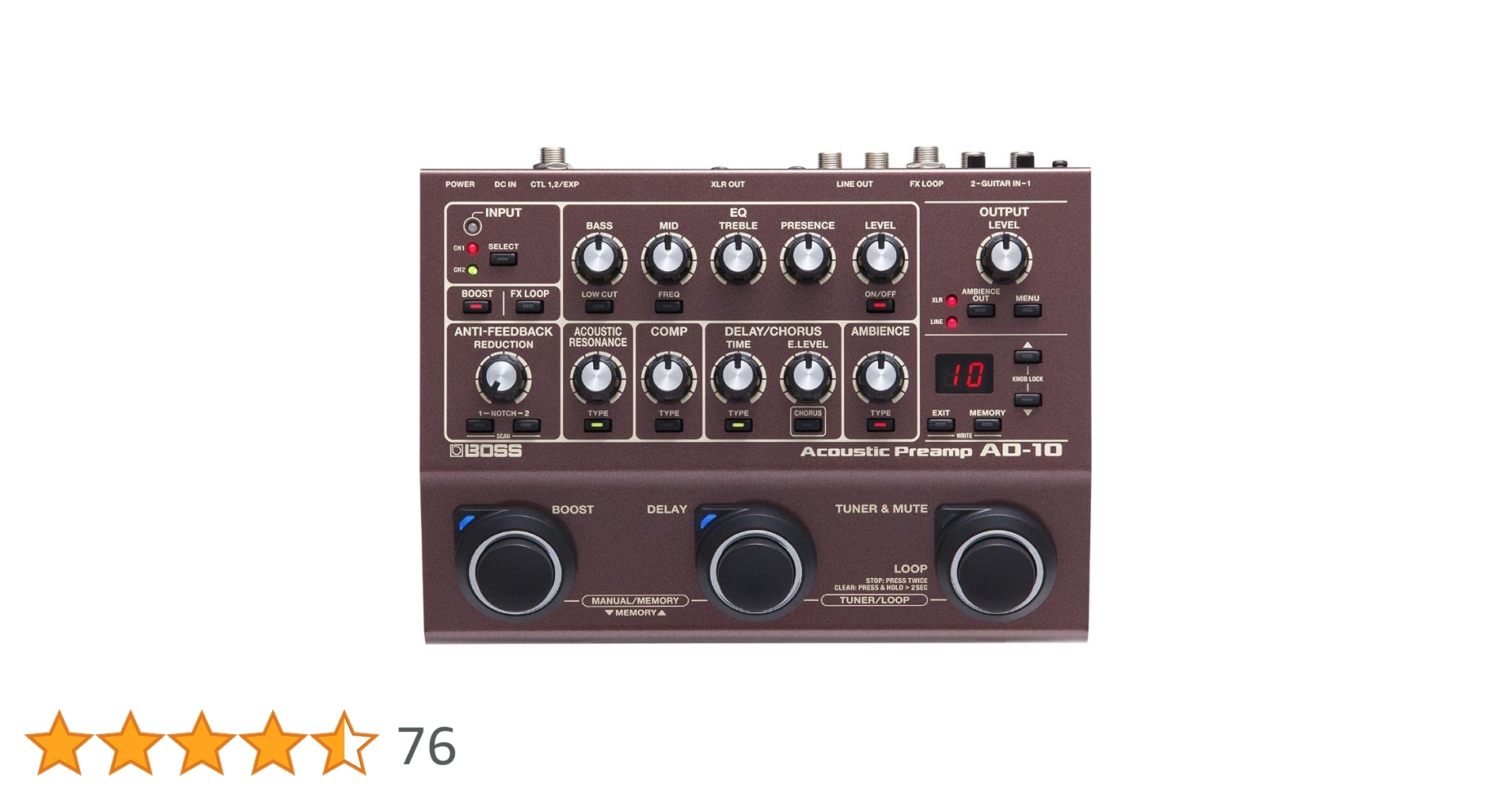 Boss Acoustic Preamp Guitar Processor Pedal (AD-10) : Amazon.ca