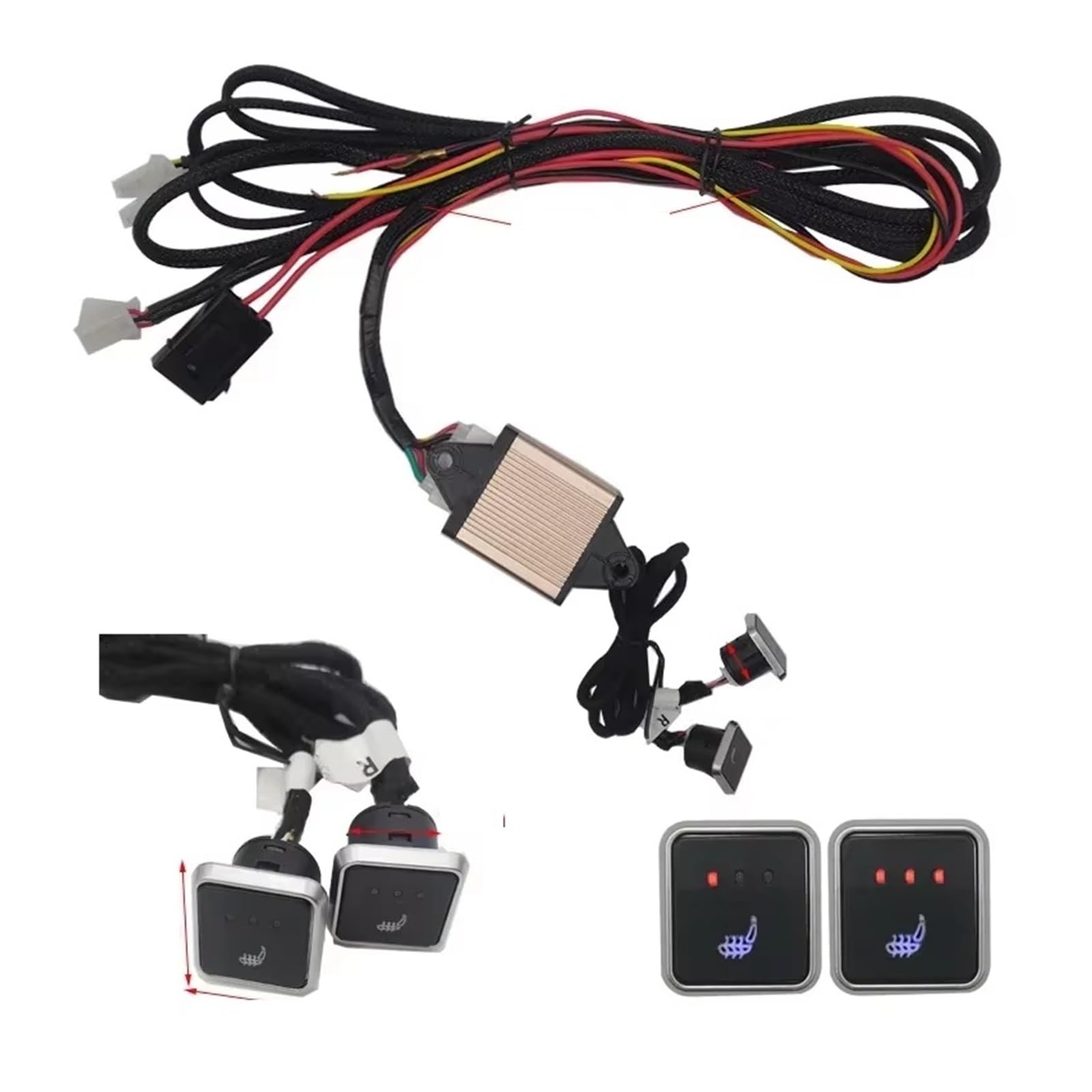 Sitzliftbetätigung Autositzheizung Universal 12V Kohlefaser
