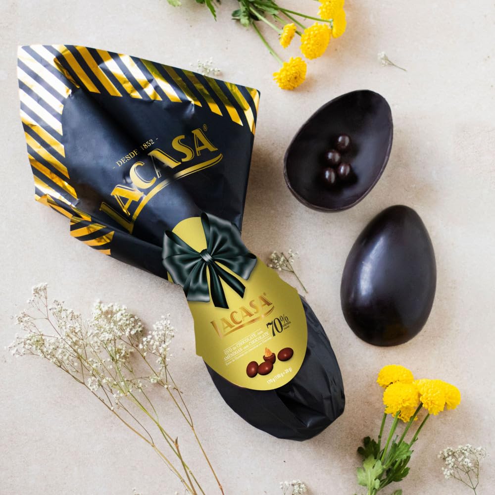 Pack 3 huevos de pascua: Lacasitos Eggs 150 g + 20 g & Lacasa Chocolate 70% cacao 170 g & Conguitos Penaut Cream 150 g + 13 g.