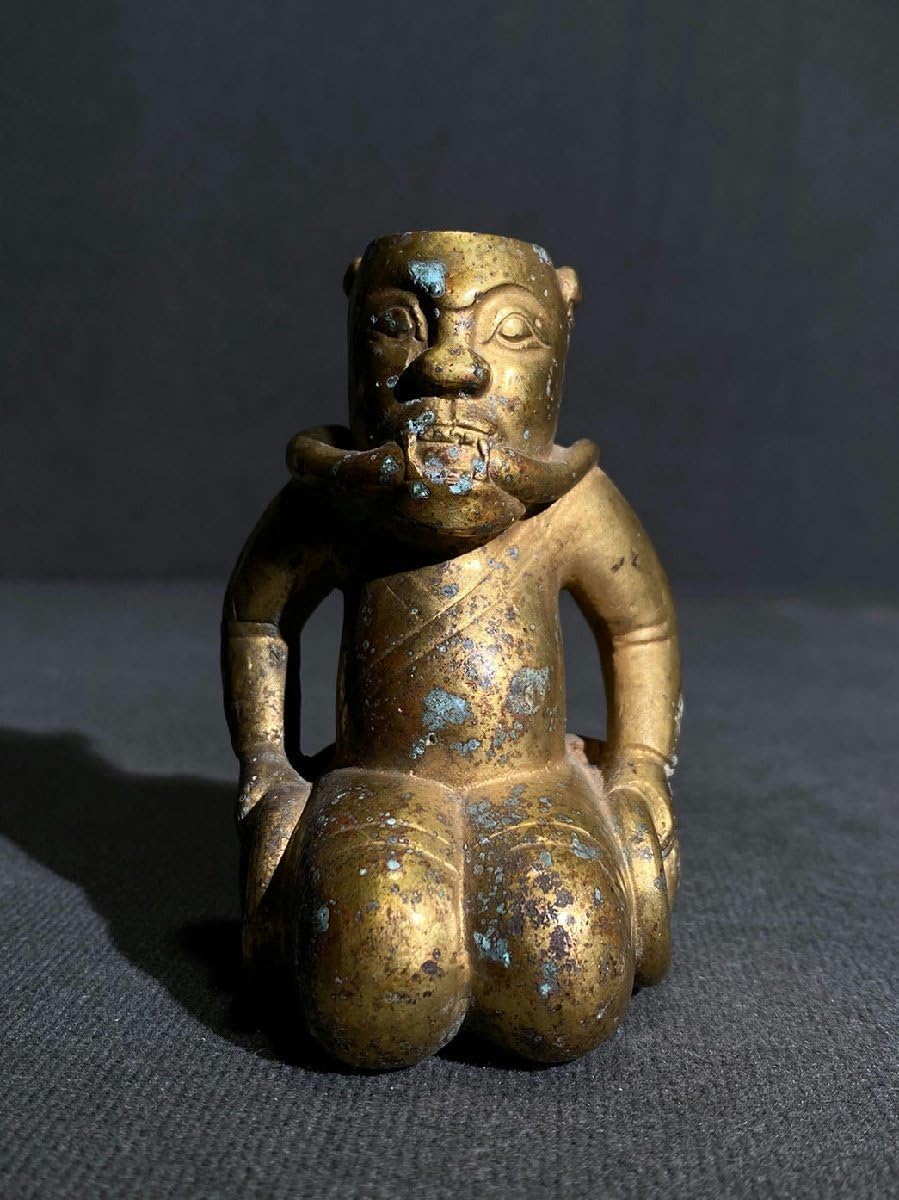 青銅製 人物面 発掘品 時代唐物 青銅製 人物面 発掘品 時代唐物