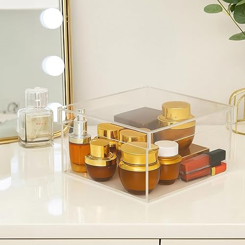 Miniatura 2 de Caja de plástico transparente con tapa, organizador de caja de plástico, 7.9 in x 7.9 in x 3.9 in7.9 x 7.9 x 3.9 pulgadas, 118.3 fl oz118 oz,