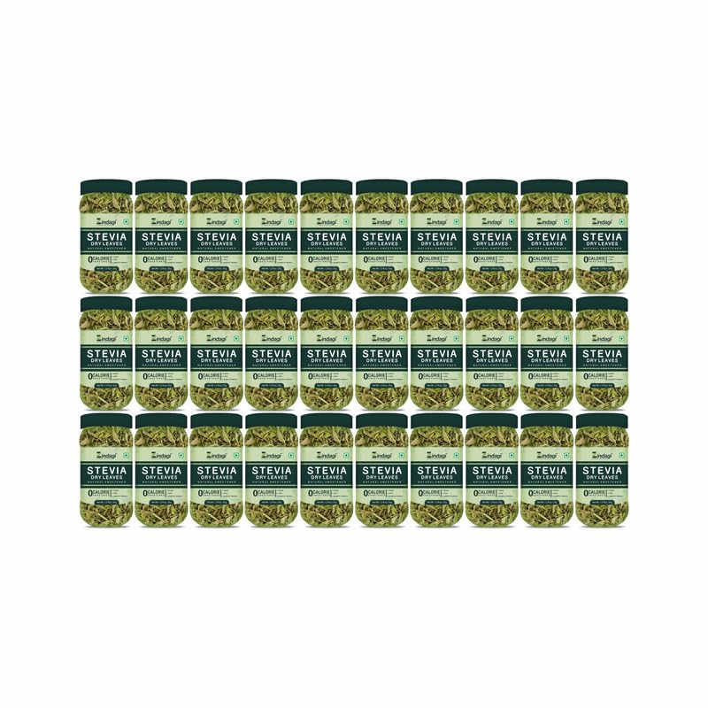 Zindagi Stevia Dry Leaves 35 GM - Zero Calorie Sweetener -Natural Fat Burner - Sugar-Free Stevia Leaf (Pack Of 30)