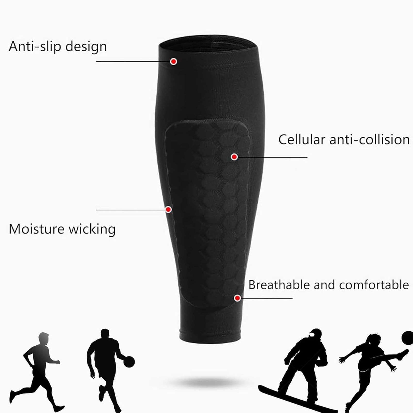 Frost Armours Protectores de esquí con Almohadillas de Panal, Mallas anticolisión elásticas Transpirables (Negro, M)