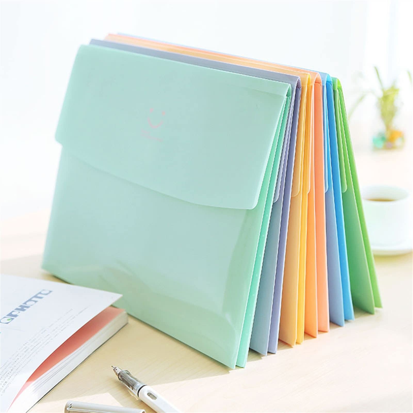 Portafoglio in plastica A4, Cartella file da 2 pezzi A4 Cartella in PVC di alta qualità Design con pulsante di blocco Busta di grande capacità Borsa for documenti da ufficio Organizzatore di file(Colo
