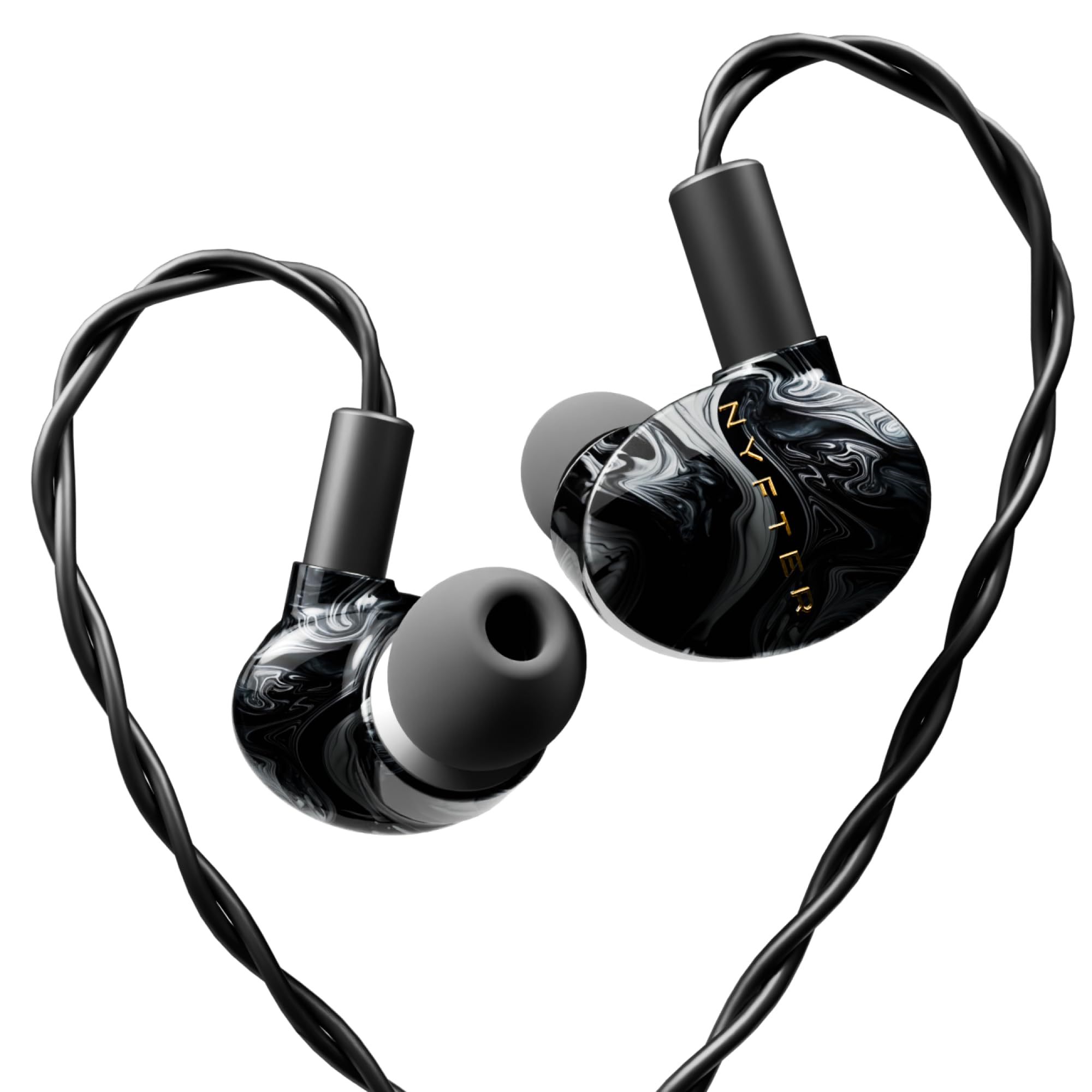 Nyfter - Mizu Gaming IEM - Monitor in-ear ibrido HiFi con guscio in resina artigianale dal design unico - Cavo da 2 m - Profilo audio per gaming ed e-sport (Default)