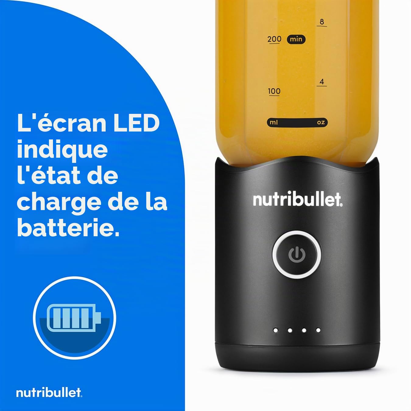 nutribullet Flex Mélangeur personnel noir – Assez puissant pour écraser la glace et mélanger les fruits et les noix surgelés – Tasse amovible de 500 ml avec couvercle étanche