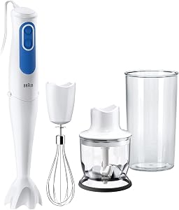 Braun MultiQuick 3 Minipimer MQ3025 Omelette, Immersion Blender, 350 ml Mini Processor, Stainless Steel Wire Whisk and 600…