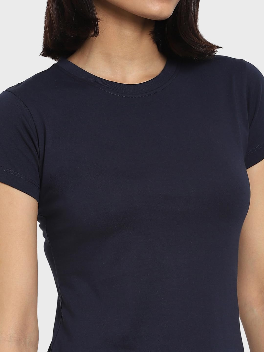 Bewakoof 243240_BK - Camiseta de manga corta con cuello redondo para mujer (paquete de 1)