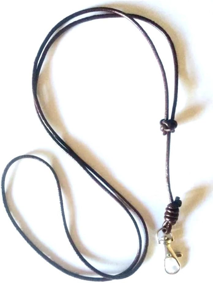 Dog Whistle Lanyard in Brown Leather with Turks Head Knot 3mm