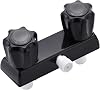RV Shower Faucet, 4 Shower Valve Diverter with Dual Acrylic Control Knobs, Leak-Proof Design for RV Camper Van Travel Trailer Bathroom IndoorOutdoor Use, Black