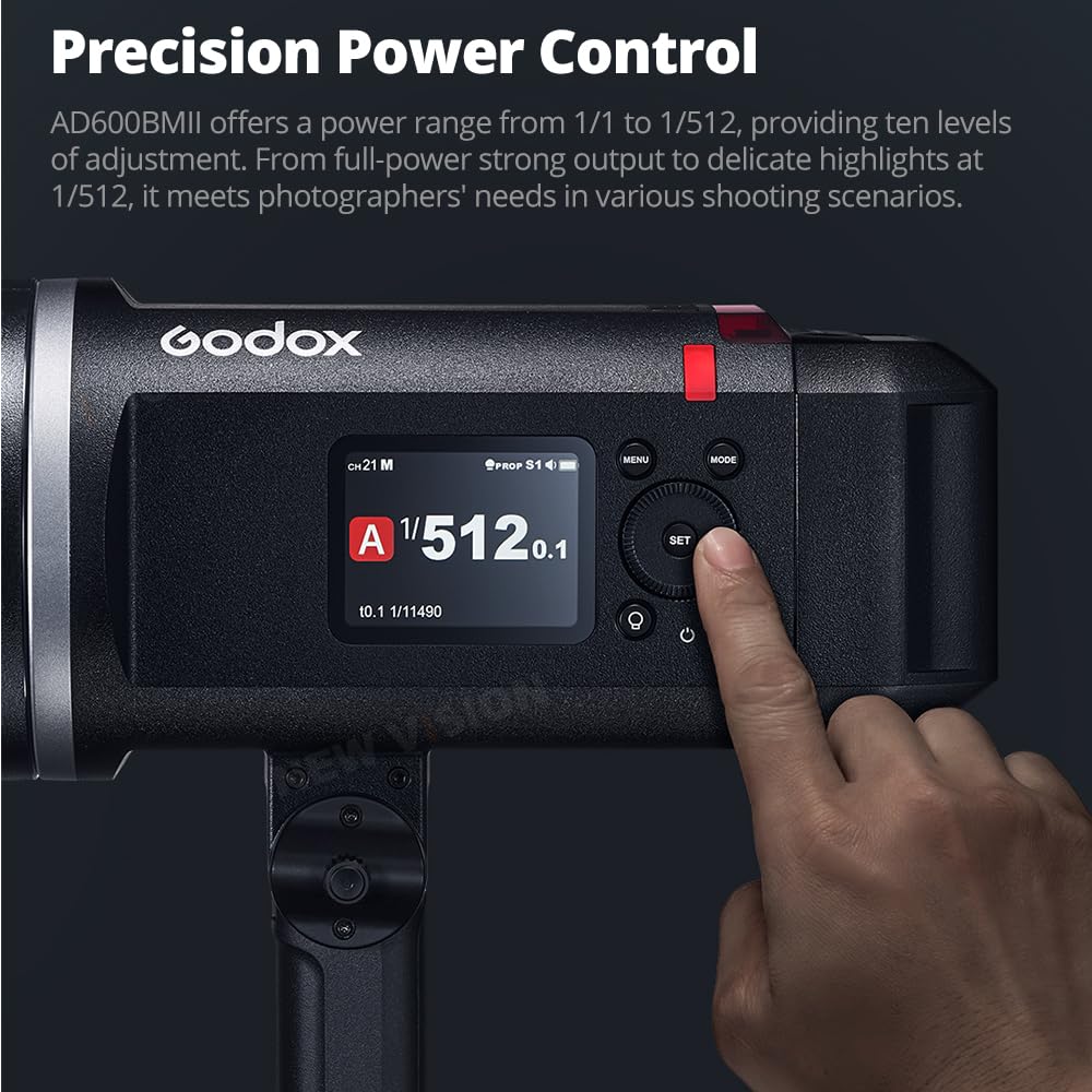 Godox AD600 BM II AD600BM II 600 Ws Flash da esterno, sistema X wireless 2,4 G, TTL GN87 HSS 1/8000s, 40 W 4800 K ± 300 K, tempo di riciclaggio 0,01 s ~ 0,9 s, 1/1 a 1/512, 10 fasi di alimentazione