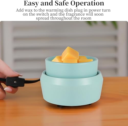 Miniatura 2 de copinpin Calentador de cera para derretimiento, calentador de cera de cerámica para velas perfumadas, quemador de aceite 3 en 1, calentador de cera