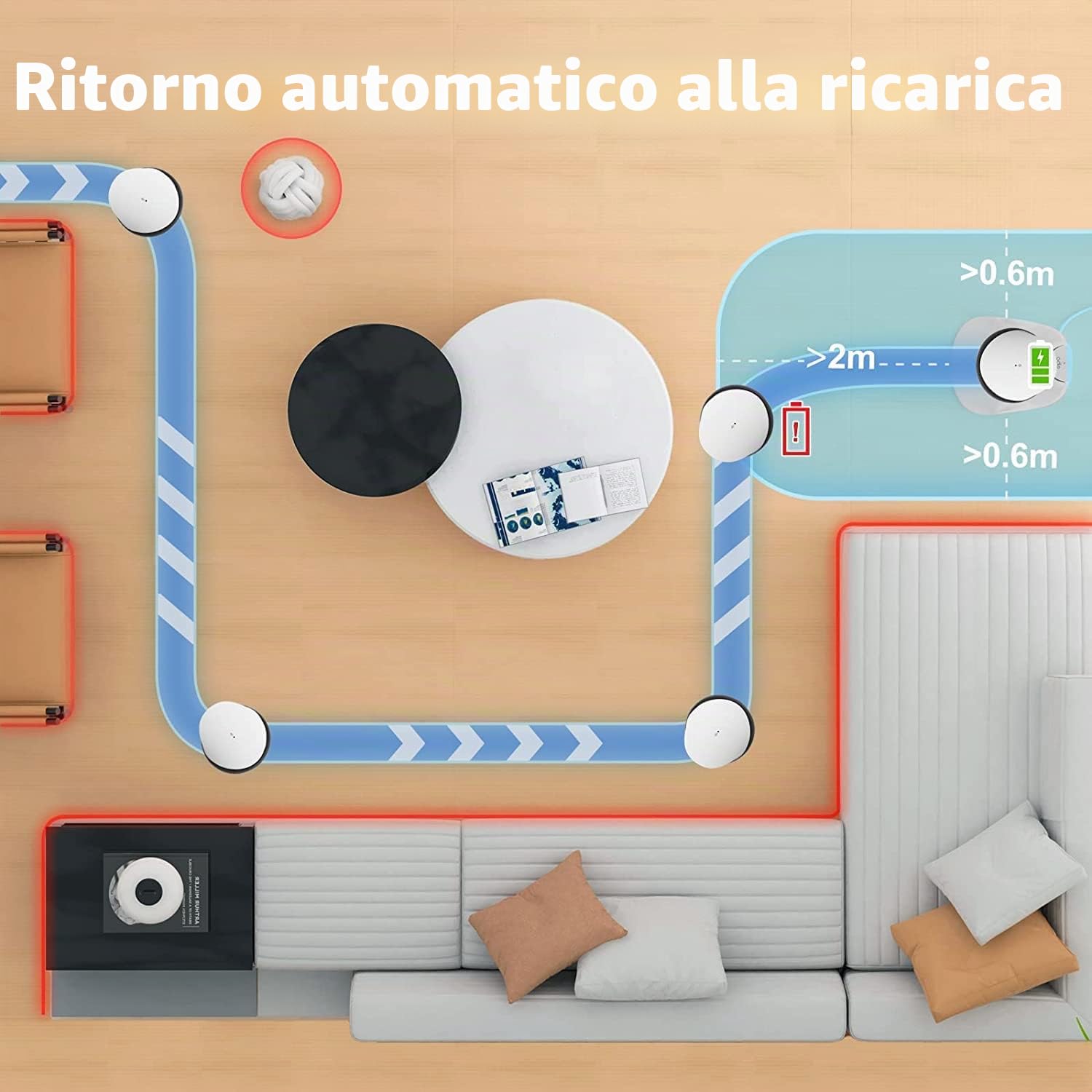 Enabot - Telecamera di sorveglianza senza fili per interni, 1080P, fotocamera a cupola mobile, con audio a 2 vie, visione notturna IR, crociera automatica, accesso remoto, slot per schede SD