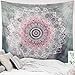 Produktbild Dremisland Mandala Wandteppich Grau und Rosa Blume Tapisserie Wandbehang Indische Böhmische Hippie Wandteppiche Tuch Wandtuch Wand Dekoration für Schlafzimmer Wohnzimmer (L/153x203cm)