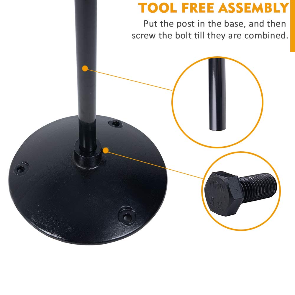 kdgarden Cast Iron Sign Post and Base Kit 17" Dia Stand with 48" Post