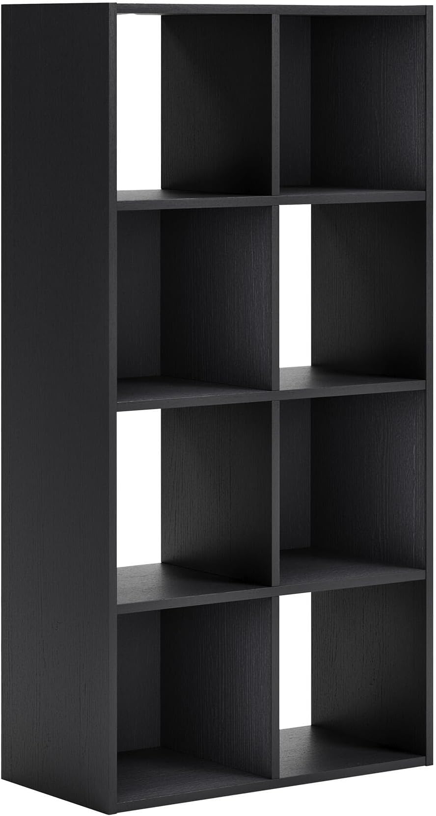 Langdrew Cube Storage Organizer, Eight‑Cube Matte Black Shelving for Closet Shelves and Storage Solutions, Engineered Wood, 23.74" x 47"