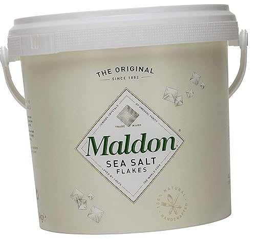 Miniatura 1 de Maldon Salt Company Maldon - Sal, copos de sal marina, bañera resellable, Kosher, natural, artesanal, gourmet, cristales piramidales, 3.08 libras