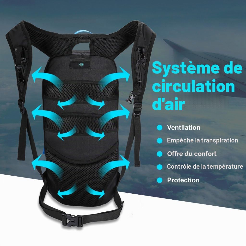Sac a Dos de Vélo, Sac a Dos Ski 6L, Petit et léger Imperméable Respirant, pour Vtt, Cyclisme, Course, Randonnée Moto pour Femme Homme