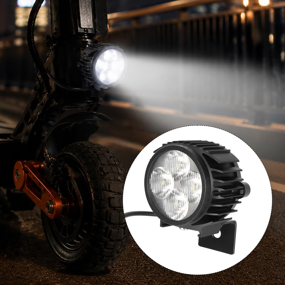Riven Scooter elettrico, faro anteriore, scooter elettrico, impermeabile, resistente agli urti, per G, 2 Pro, ProDB / Max
