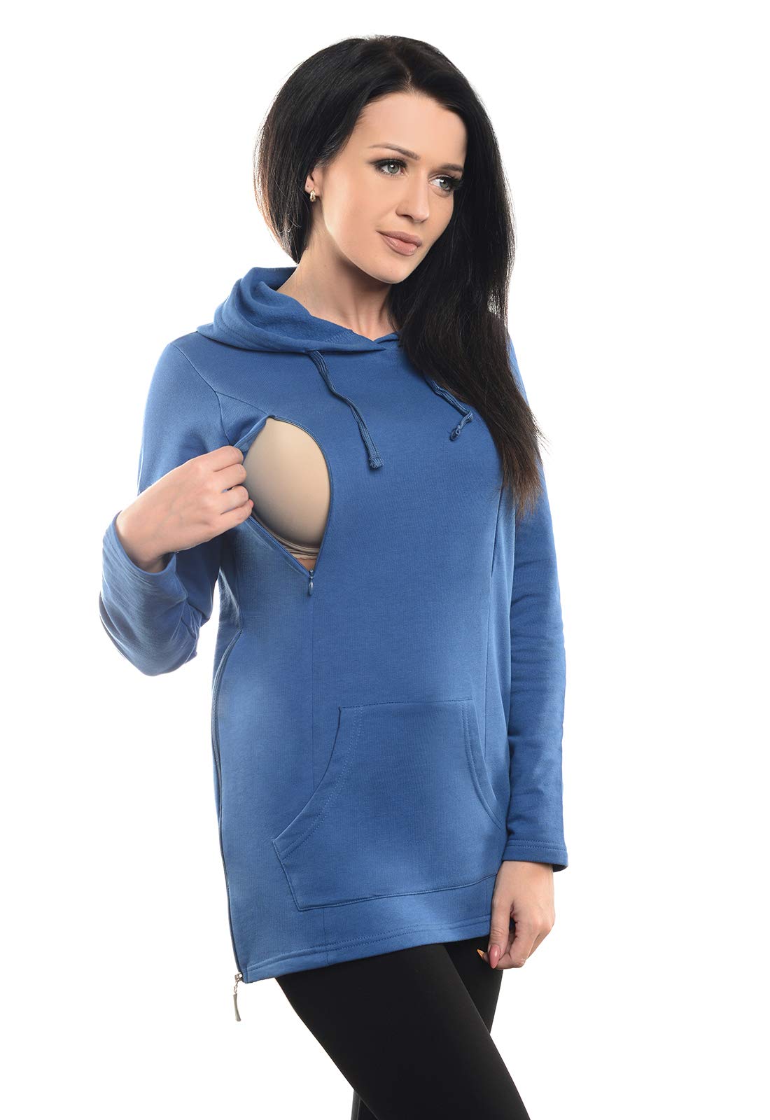 Purpless Maternity Women's Jeans 2In1 Pregnancy Nursing Hoodie Sweatshirt Woman Kangaroo 9050 (18, )