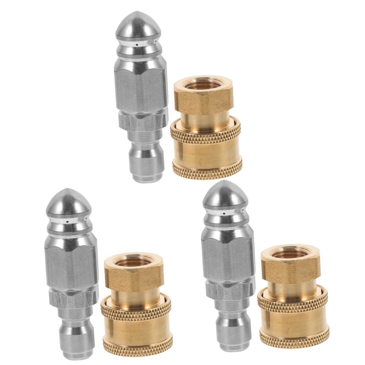 BESPORTBLE 3sets Ugello Getto Inossidabile Per Irrigazione Giardino Accessorio Per Tubo Flessibile Con Connessione Rapida e Resistente Alla Pressione Per Pulizia Efficiente
