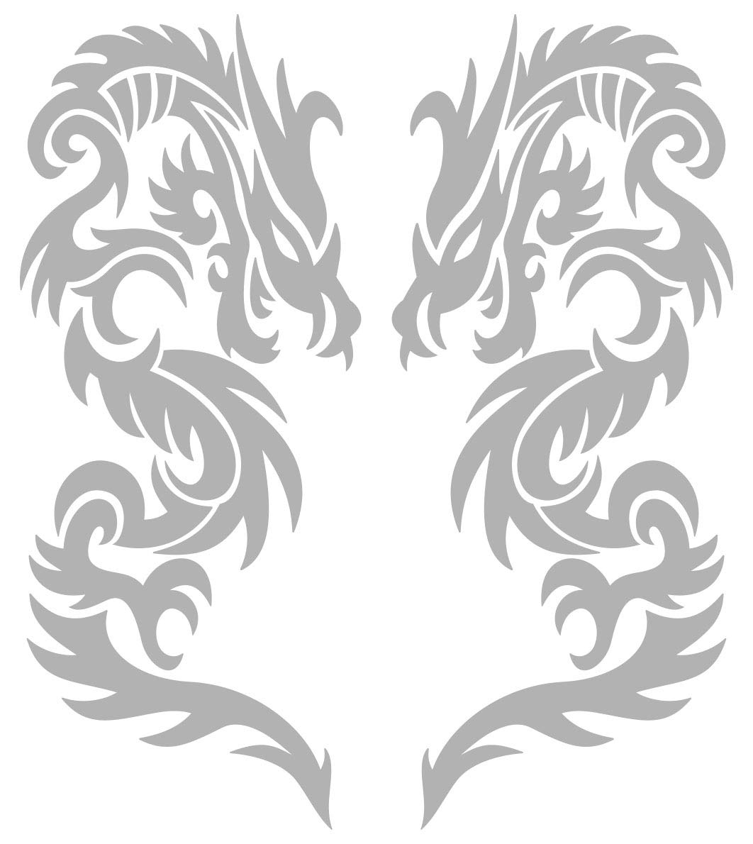 Grand Autocollant Dragon Tribal (195x82mm) - Déco Voiture, Ordi, Casque