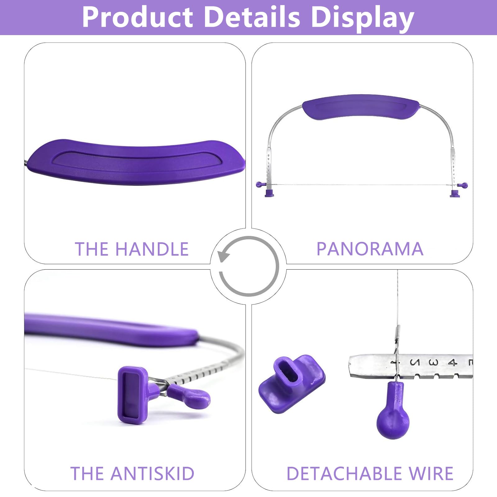 WNXBFO Adjustable Cake Leveller and Slicer, Professional Cake Cutter (Purple), 30 x 16 x 1.7 cm - Image 3