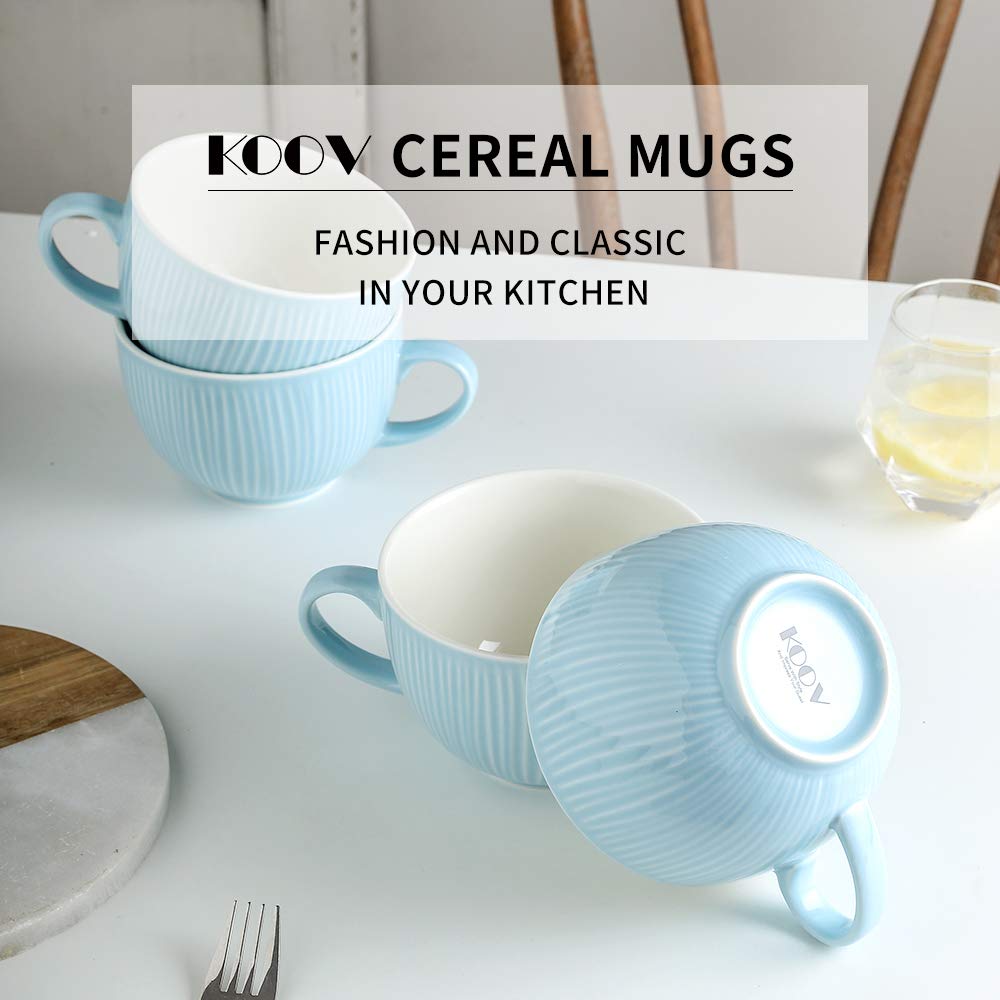 KOOV セラミックサラダスープボウル 55オンス 大型積み重ね可能なサービングボウルセット エンボスシリーズ 3個セット