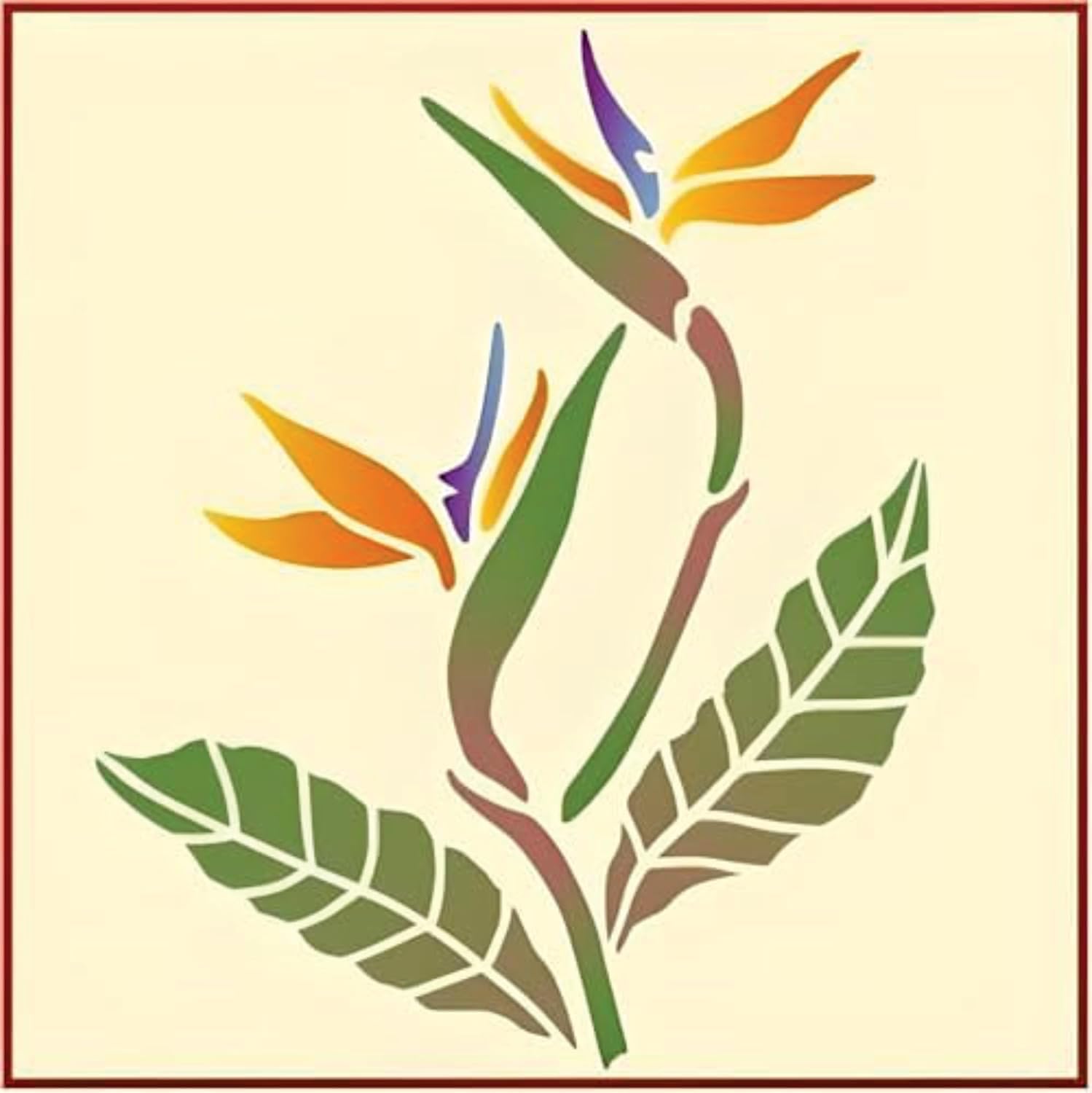Plantilla de flores hawaianas de 19x23 cm para renovar muebles viejos con pintura