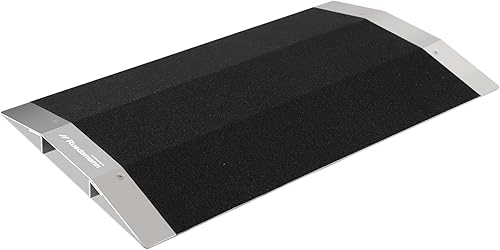 Ruedamann Rampa de umbral de puente de elevación de 1.5 pulgadas, rampa para silla de ruedas con marco de soporte desmontable y superficie