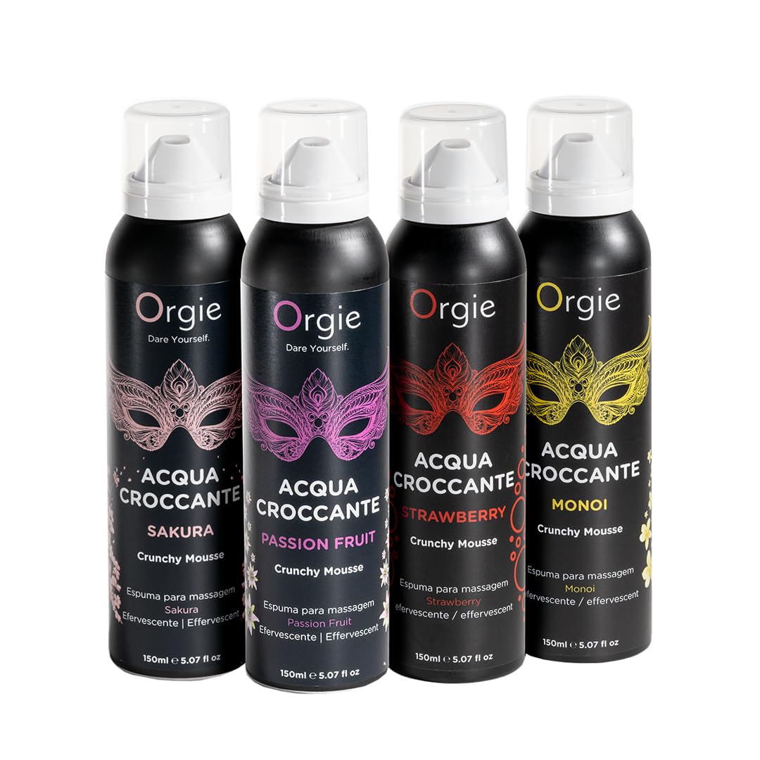 Orgie Acqua Croccante Mousse de Masaje Efervescente 150ml con Fragancia Maracuyá para Juegos Previos Sensoriales