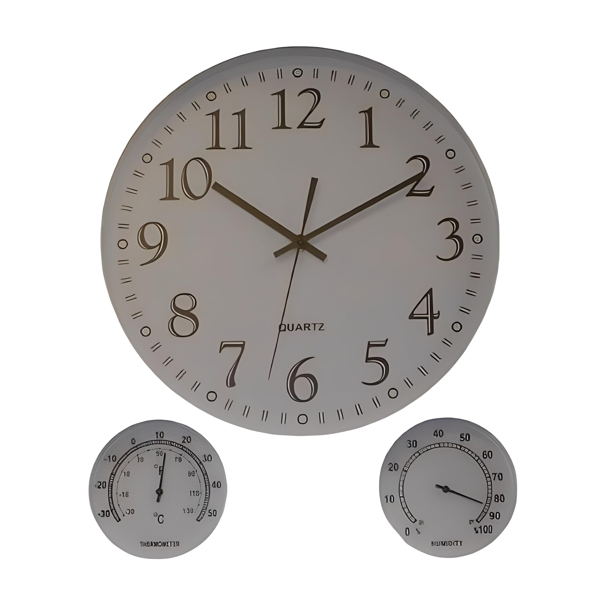 Horloge murale de 45,7 cm Ice Armor au fini blanc et gris et design intemporel