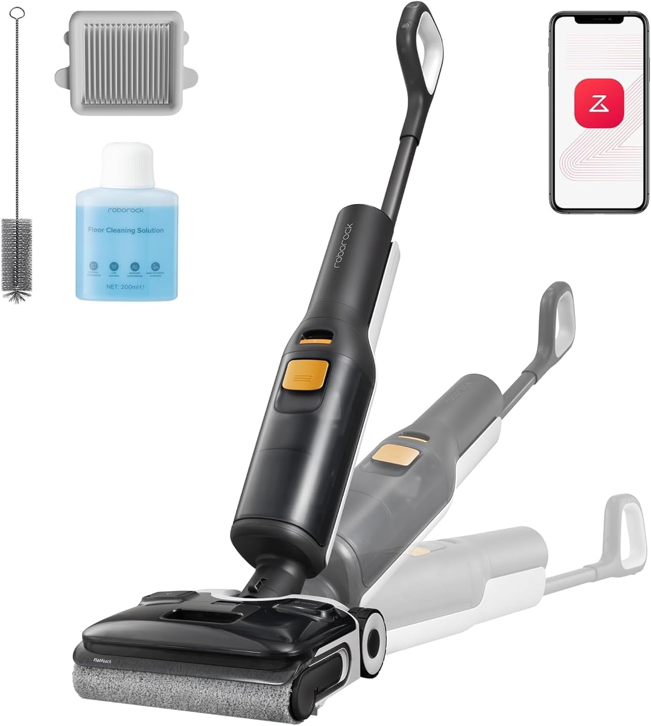 F25 XT Wet Dry Vacuum Cleaner, Cordless Vacuum Mop All in One for Hard Floor, 20000Pa Hardwood Floor Cleaner with Zero Tangle, 194°F Hot Air Flash Drying Electric Mop, 180° Lie Flat, WiFi