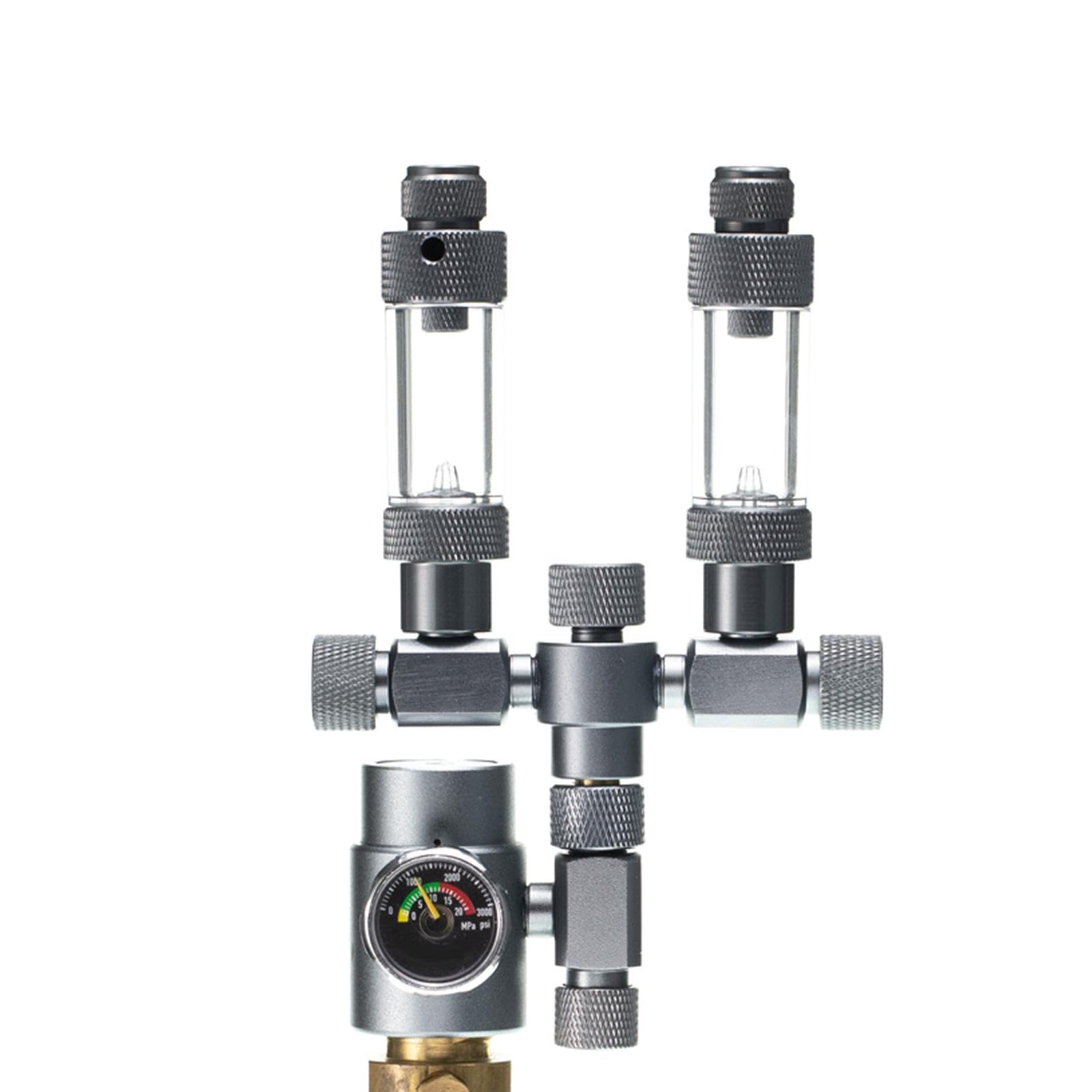 Divisor de CO2 para Acuario, Distribuidor de CO2 Bidireccional, de Burbujas Y Regulador de Flujo.