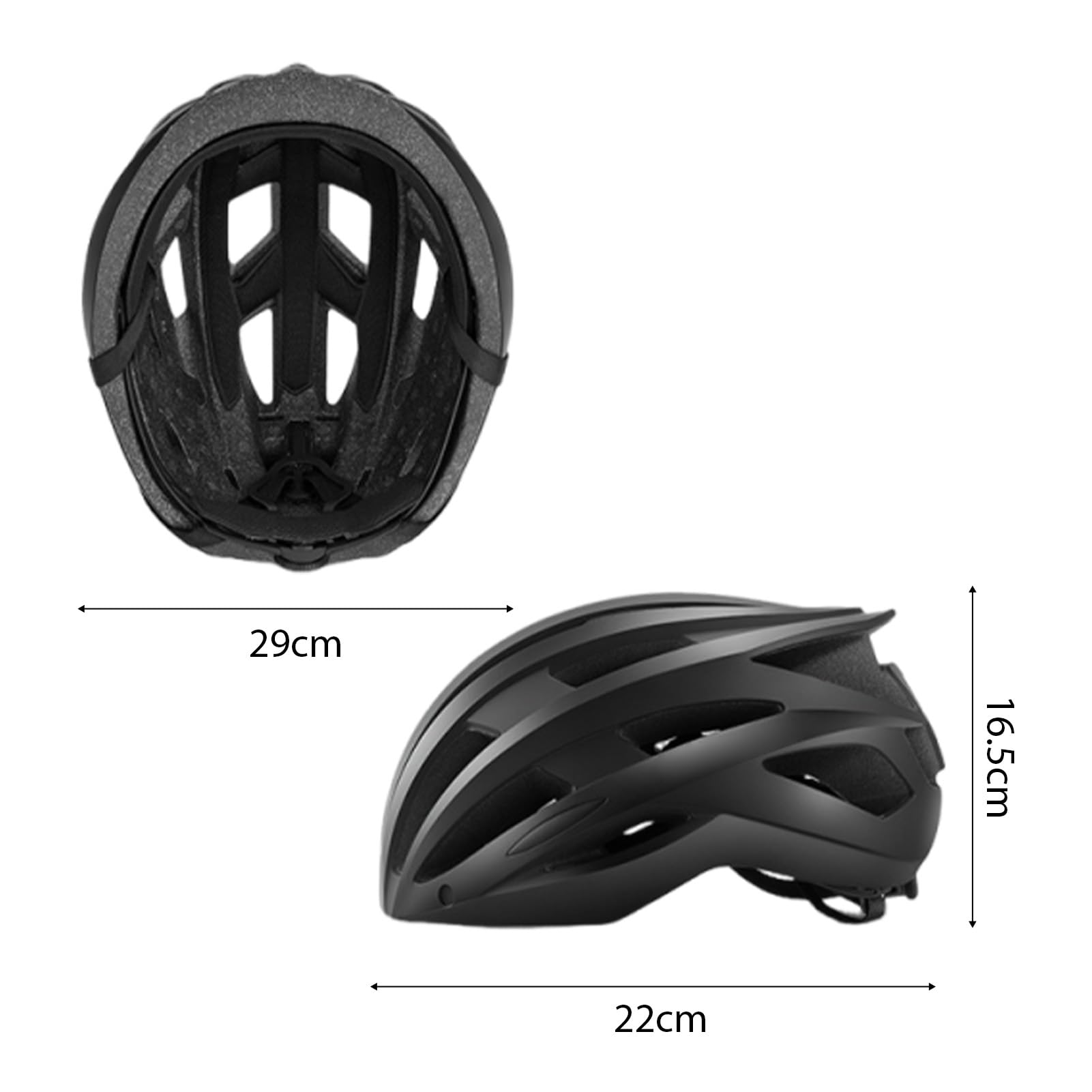 POENVFPO Casco da Bici con Occhiali Magnetizzati, 24 Fori di Ventilazione e Casco da Equitazione Regolabile Adatto per Uomo Donna (62-65 cm)