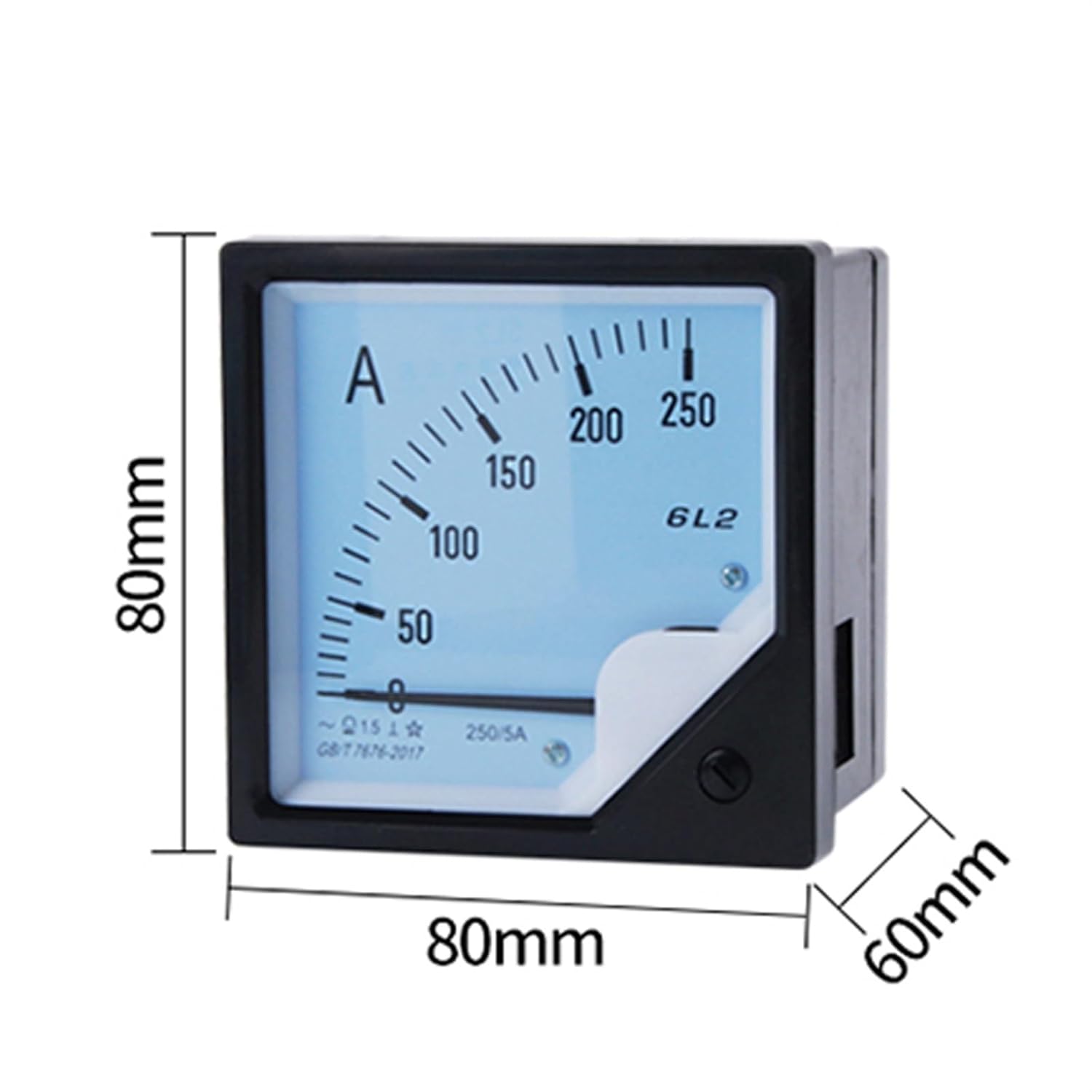 6L2-A 5A 10A 15A 20A 30A AC Direct Analog Meter Panel AMP Current Ammeter Gauge Pointer Ammeter 80 * 80MM Amperimetro AC 1Pcs Voltmeter (Size : 15A)