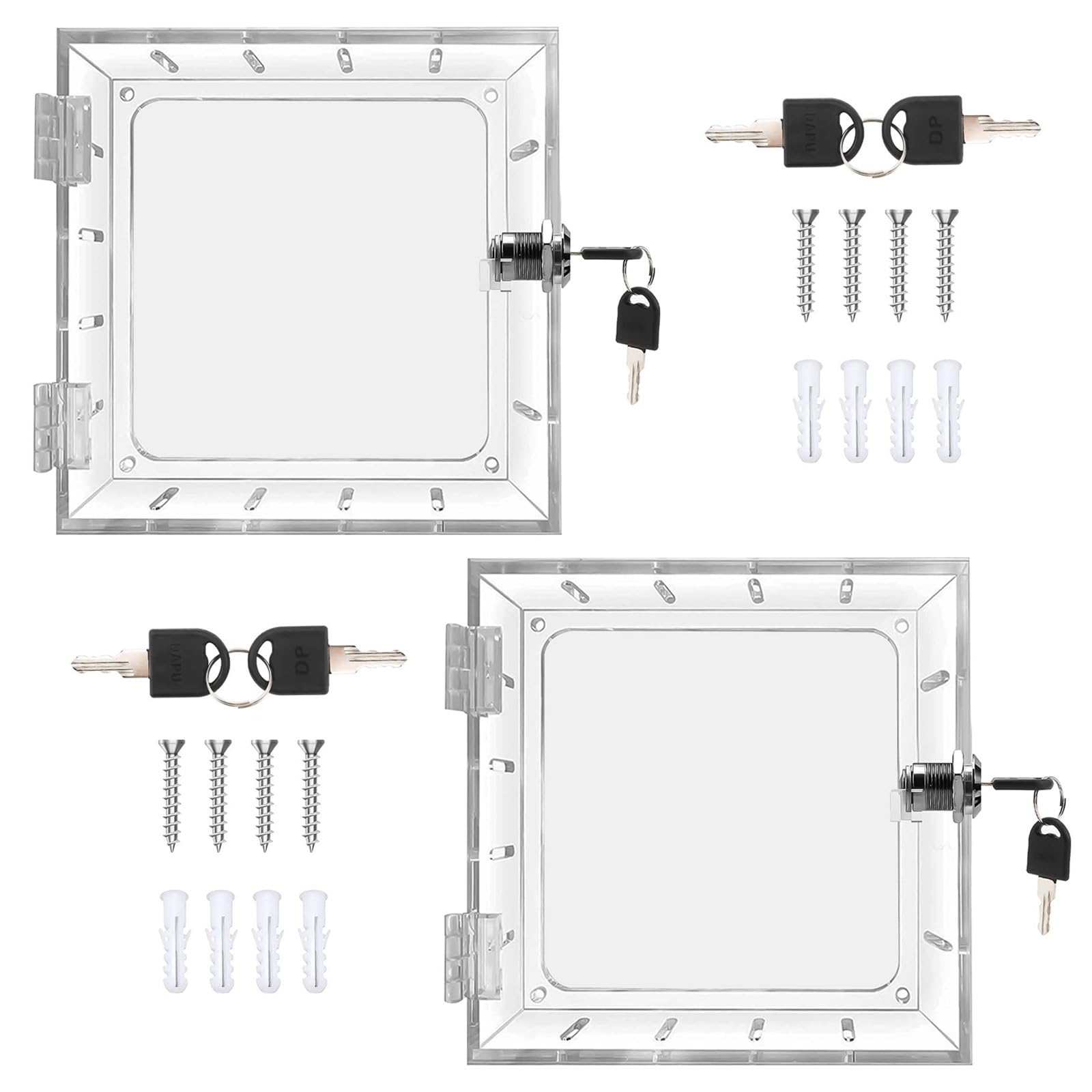 2 Piezas Caja de Bloqueo de Termostato con Cerradura y 2 Llave, 12x14.3x4.5cm Acrílico Transparente Protector de Termostato Universal, Cubierta Termostato Pared para Hogar Dormitorio Restaurantes