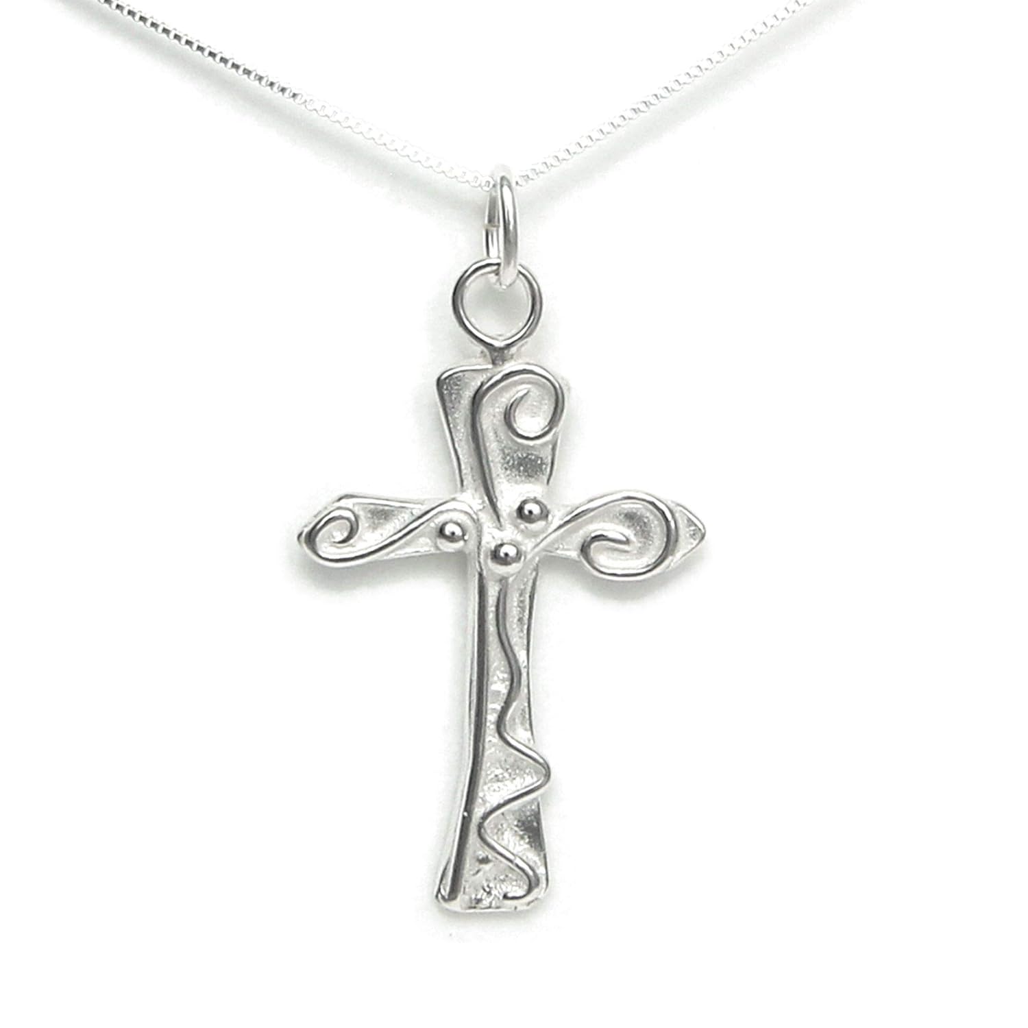Walk to Emmaus Cross Sterling Silver - Spiritual Journey Luke 24 Story Card - Handcrafted in USA (20" Chain Length)