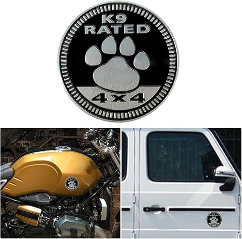 Emblema de automóvil de 4 x 4 pulgadas, emblema redondo de aluminio 3D, calcomanías decorativas para interior y exterior de automóvil, compatible