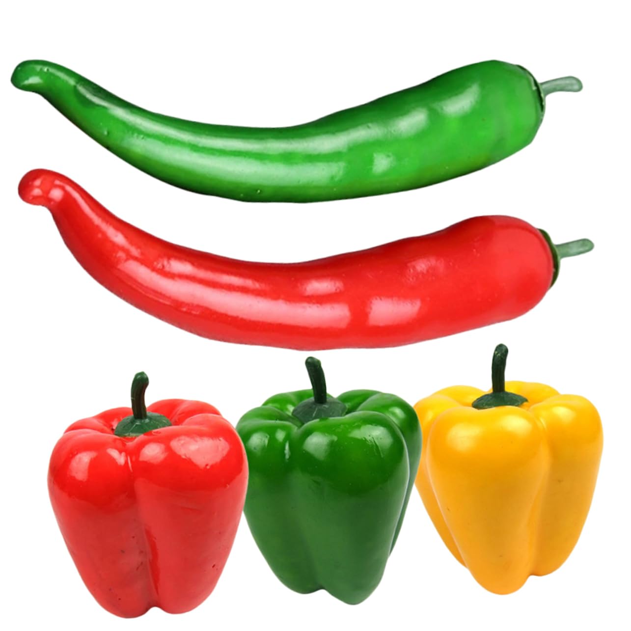 Amosfun 25 Pezzi Simulazione Peperone Modello Verdure Peperoncino Artificiale Fornitura Vetrina Decorazioni Per Il Negozio Chic Prop Schiume Peperoncino Falso Peperoncino